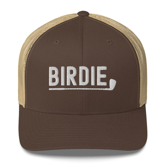 Funny Golfer Gifts  Trucker Hat Brown/ Khaki Birdie Hat Trucker Hat