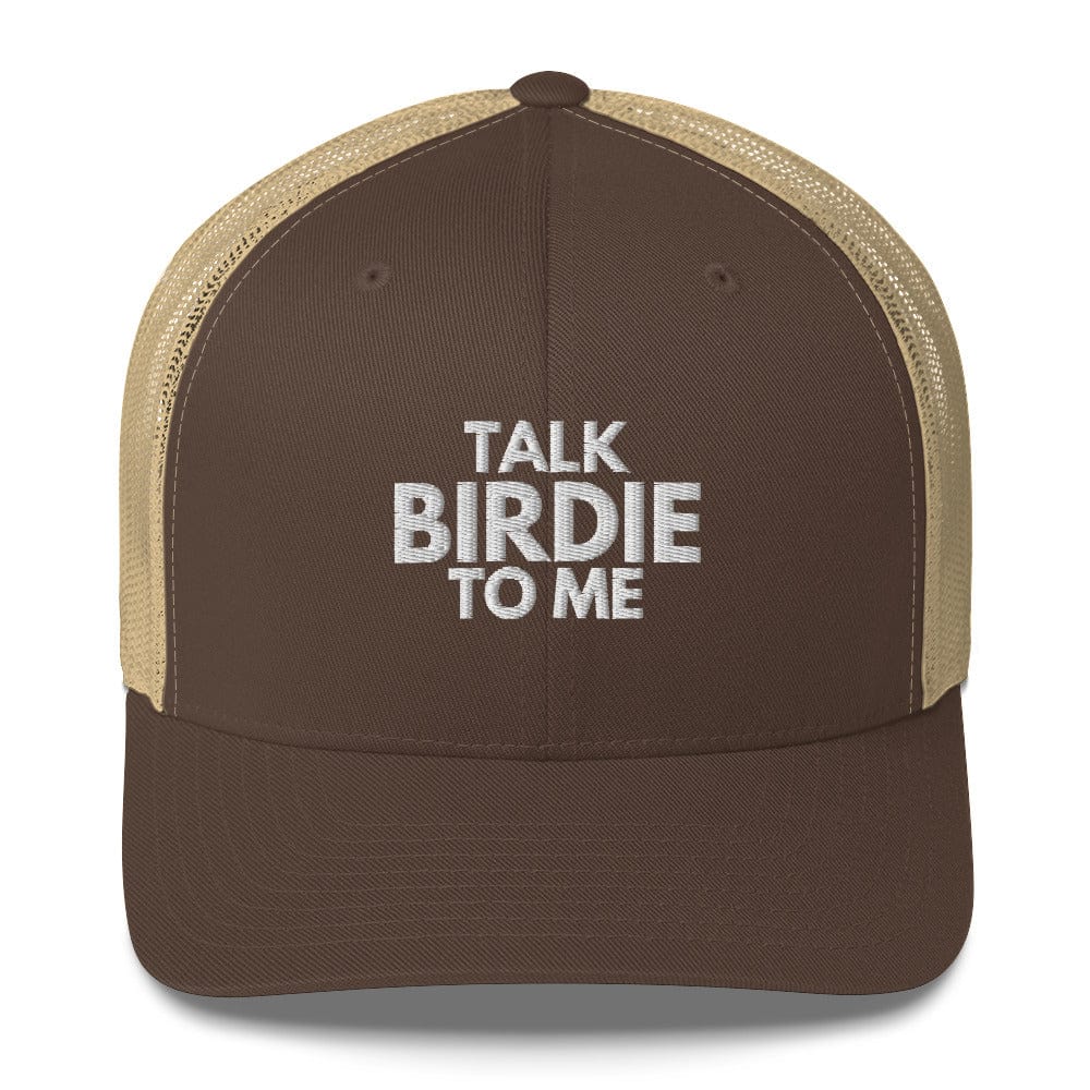 Funny Golfer Gifts Trucker Hat Brown/ Khaki Talk Birdie To Me Hat Trucker Hat