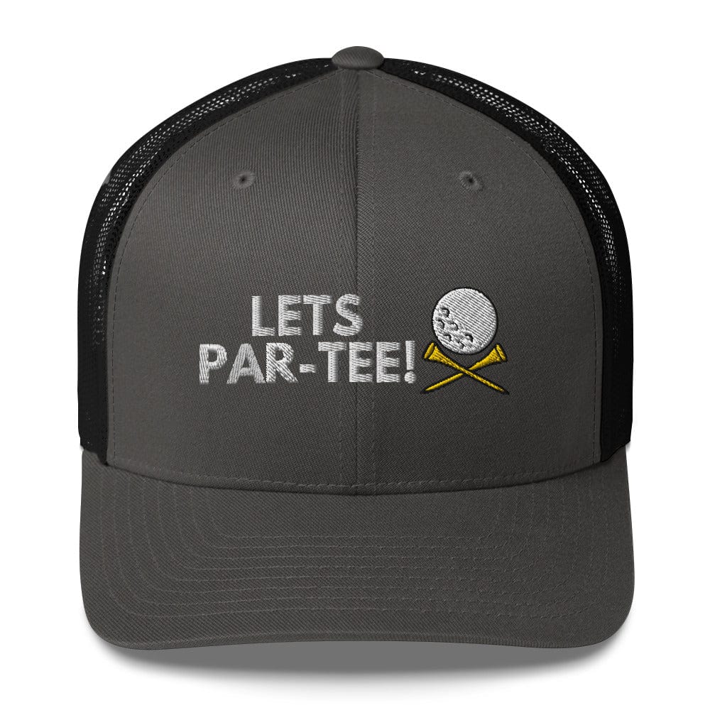 Funny Golfer Gifts Trucker Hat Charcoal/ Black Lets Par-Tee Hat Trucker Hat