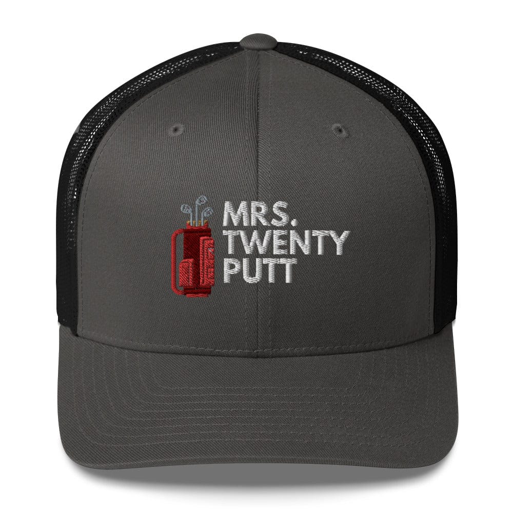 Funny Golfer Gifts Trucker Hat Charcoal/ Black Mrs. Twenty Putt Trucker Hat