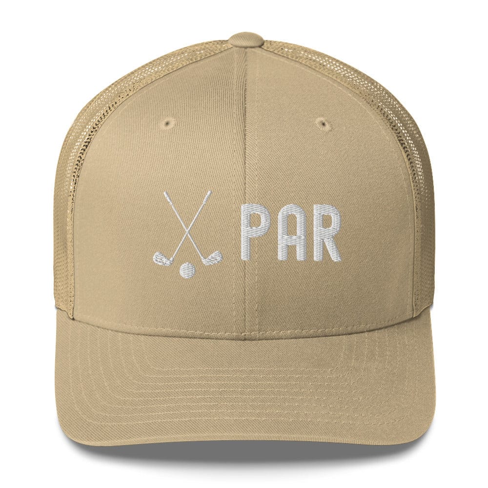 Funny Golfer Gifts Trucker Hat Khaki Par Golf Club Golfball Hat Trucker Hat