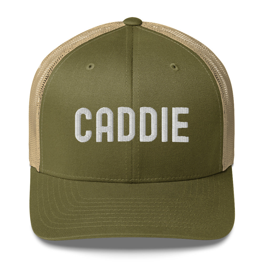 Funny Golfer Gifts Trucker Hat Moss/ Khaki Caddie Trucker Hat