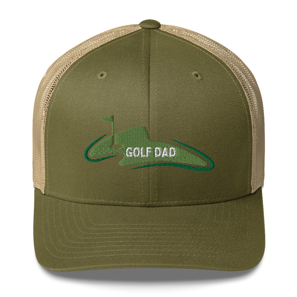 Funny Golfer Gifts Trucker Hat Moss/ Khaki Golf Dad Trucker Hat