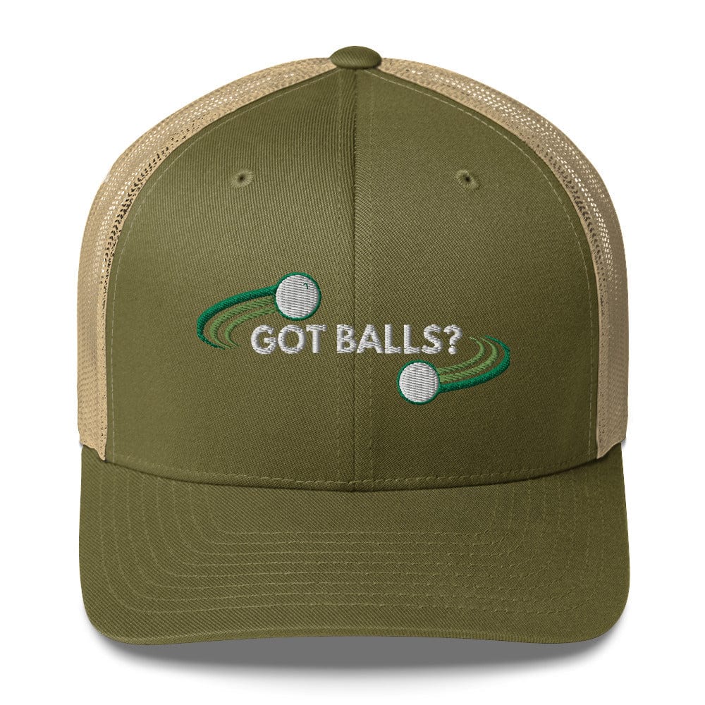 Funny Golfer Gifts Trucker Hat Moss/ Khaki Got Balls Trucker Hat