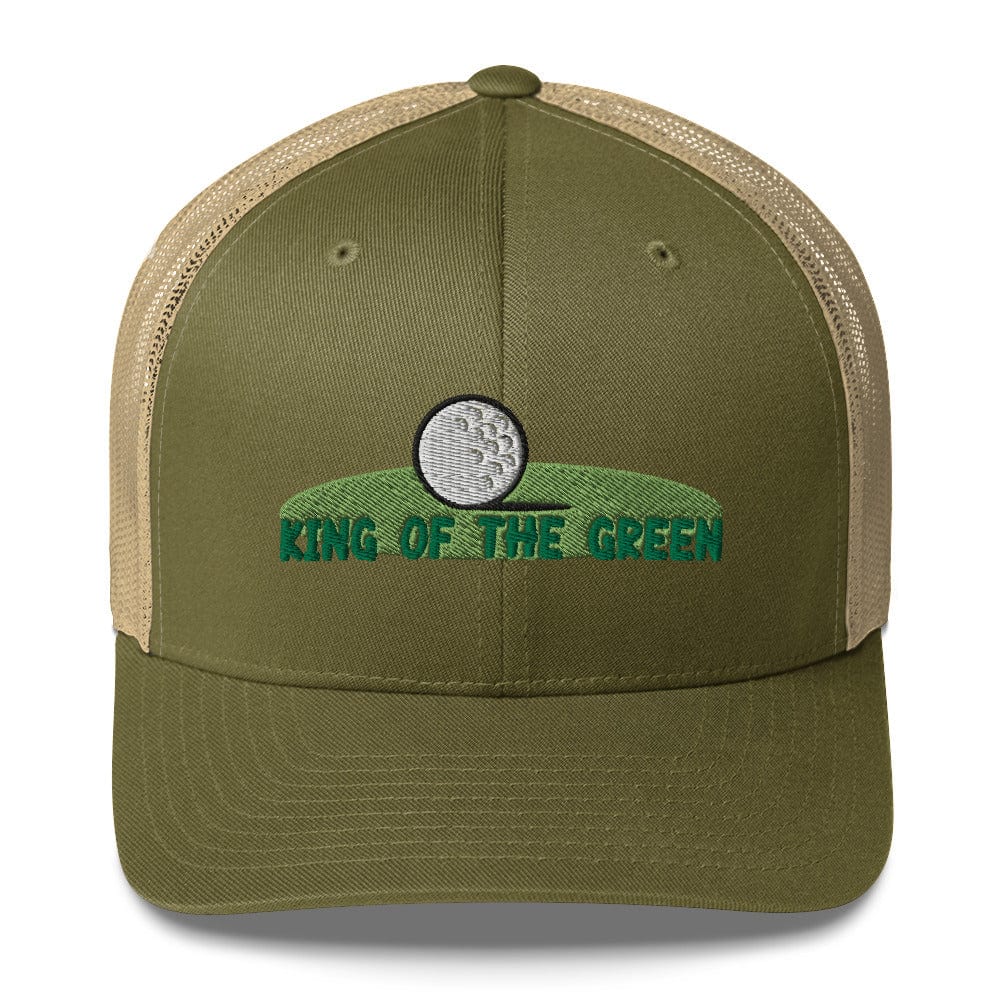 Funny Golfer Gifts Trucker Hat Moss/ Khaki King of the Green Trucker Hat