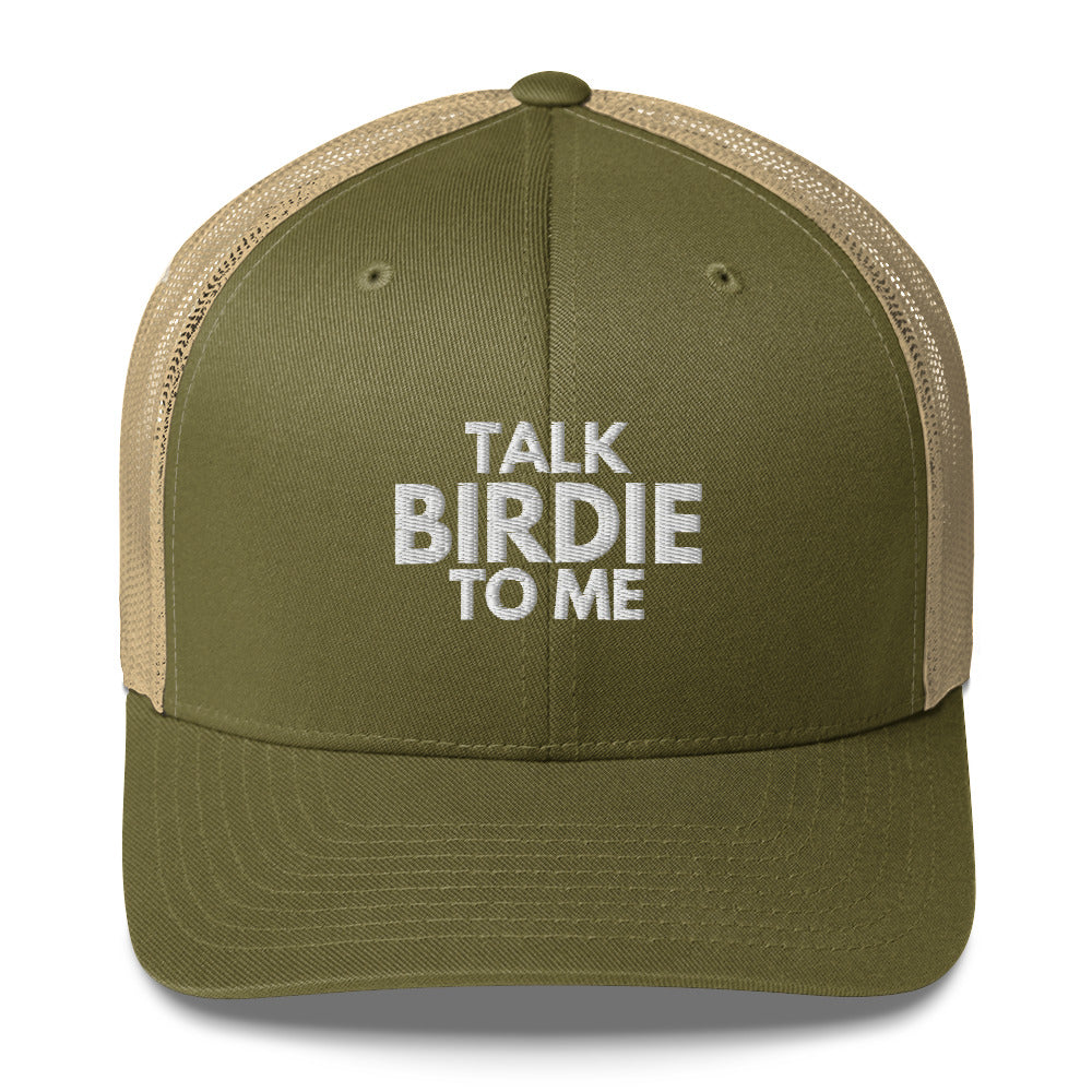 Funny Golfer Gifts Trucker Hat Moss/ Khaki Talk Birdie To Me Hat Trucker Hat