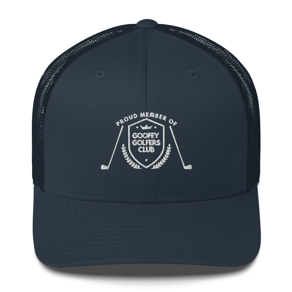 Funny Golfer Gifts Trucker Hat Navy Goofey Golfers Club Trucker Hat