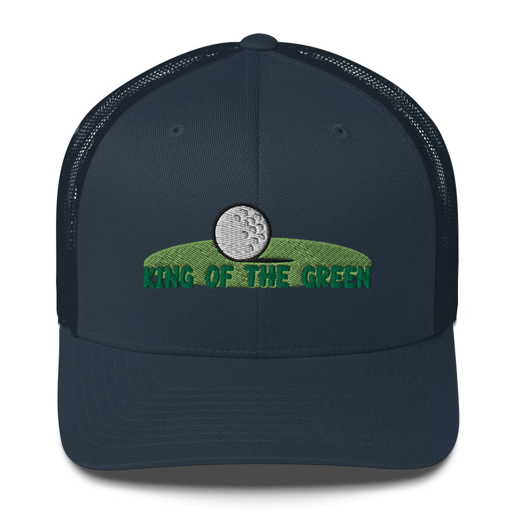 Funny Golfer Gifts Trucker Hat Navy King of the Green Trucker Hat