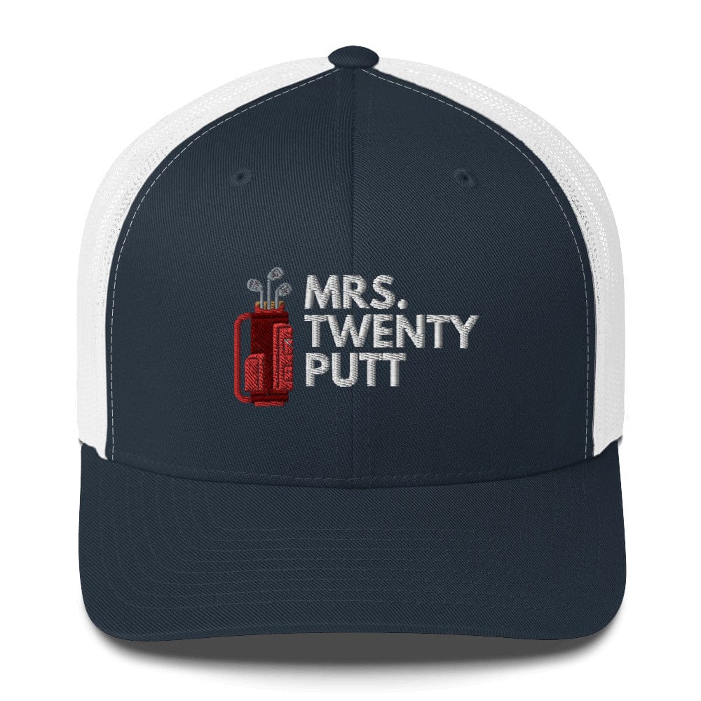 Funny Golfer Gifts Trucker Hat Navy/ White Mrs. Twenty Putt Trucker Hat