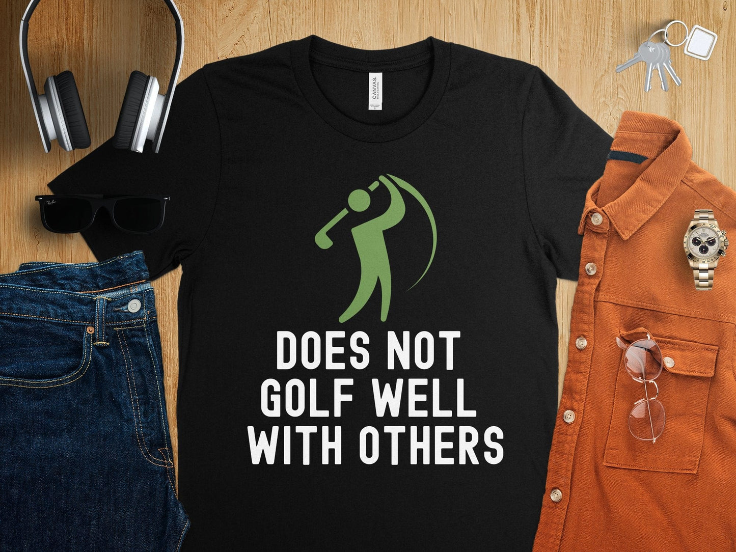 Funny Golfer Gifts TShirt Does Not Golf Well With Others Golf Tshirt