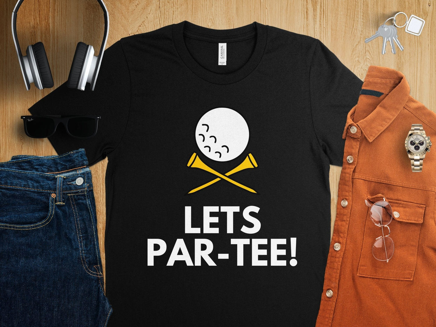 Funny Golfer Gifts TShirt Lets Par-tee Golf T-Shirt