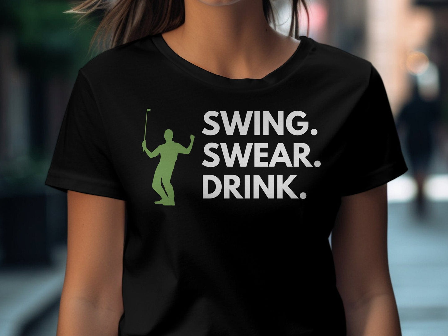Funny Golfer Gifts TShirt Swing Swear Drink Golf T-Shirt