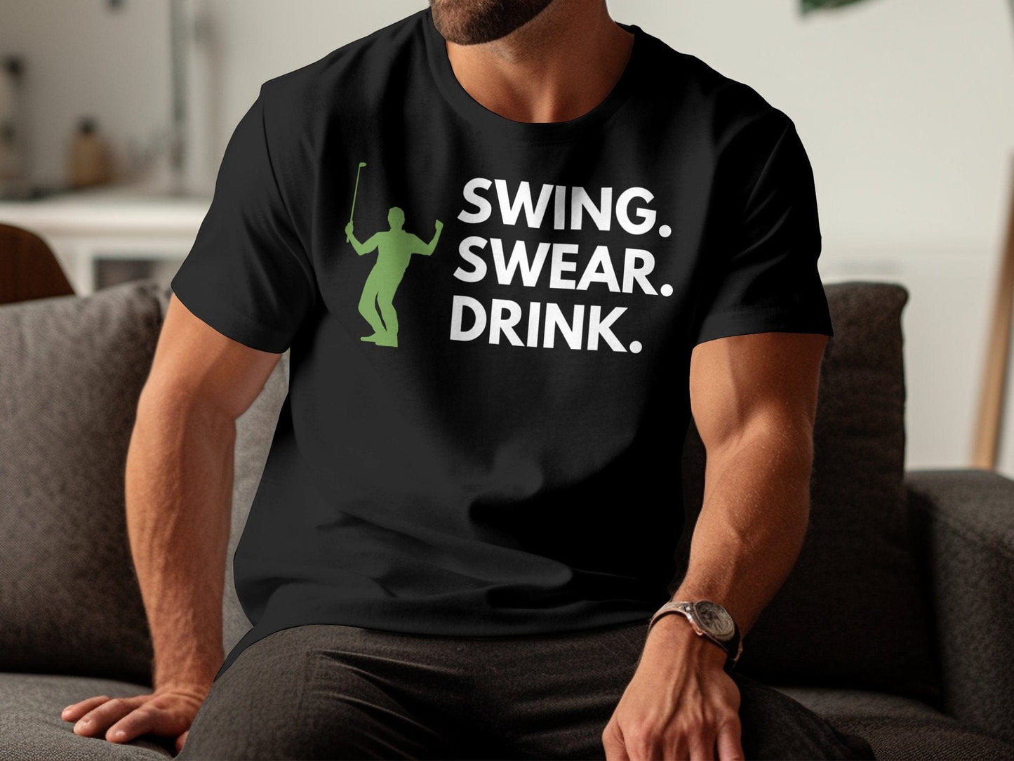 Funny Golfer Gifts TShirt Swing Swear Drink Golf T-Shirt