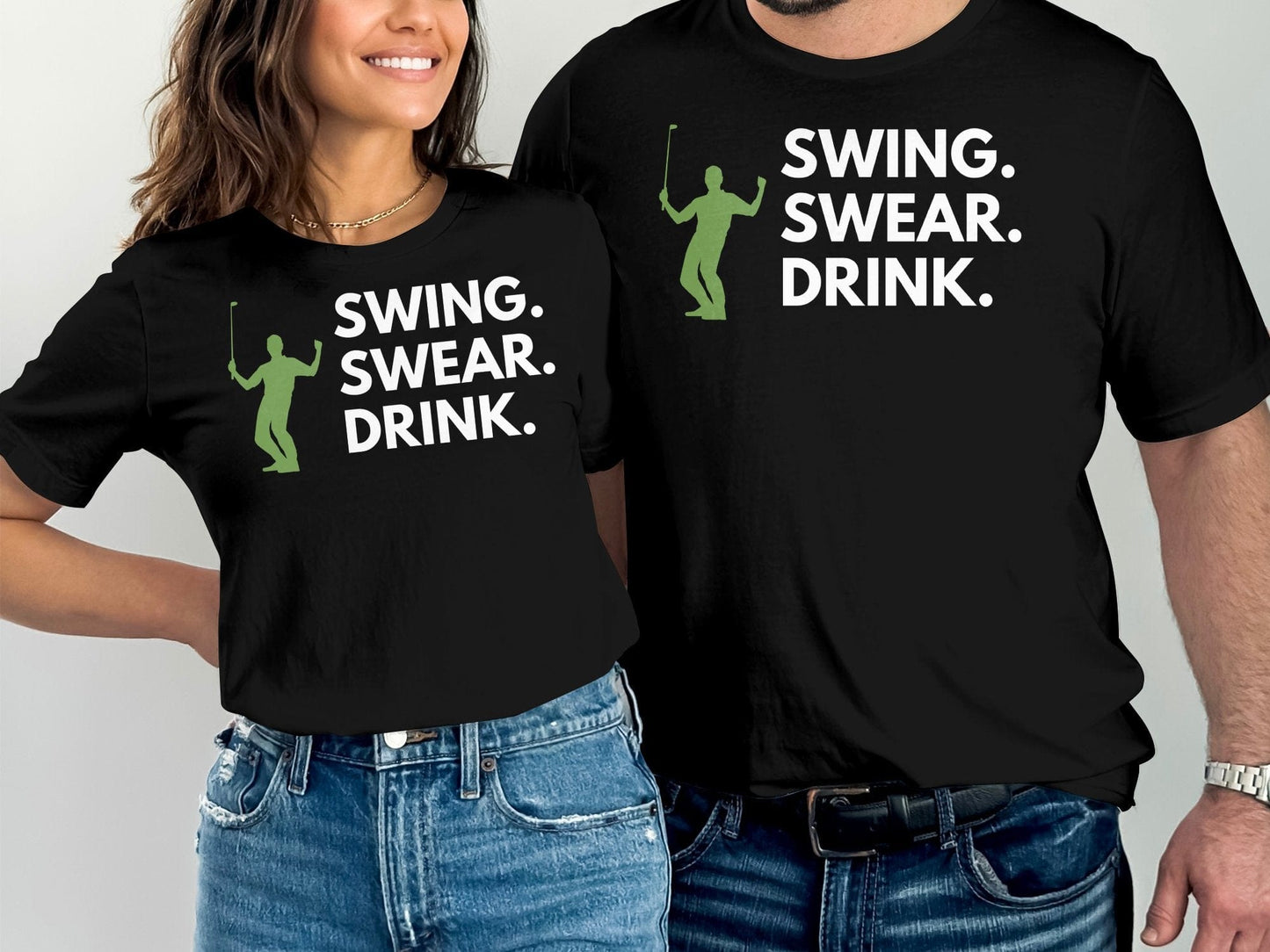 Funny Golfer Gifts TShirt Swing Swear Drink Golf T-Shirt