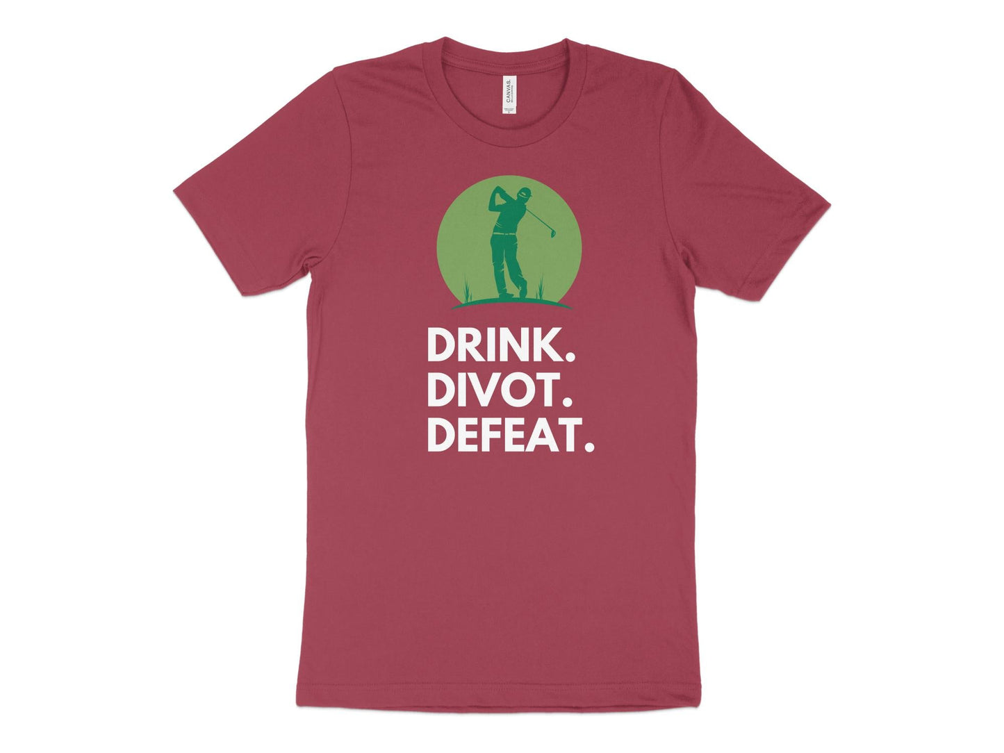 Funny Golfer Gifts TShirt XS / Heather Raspberry Drink Divot Defeat Golf T-Shirt