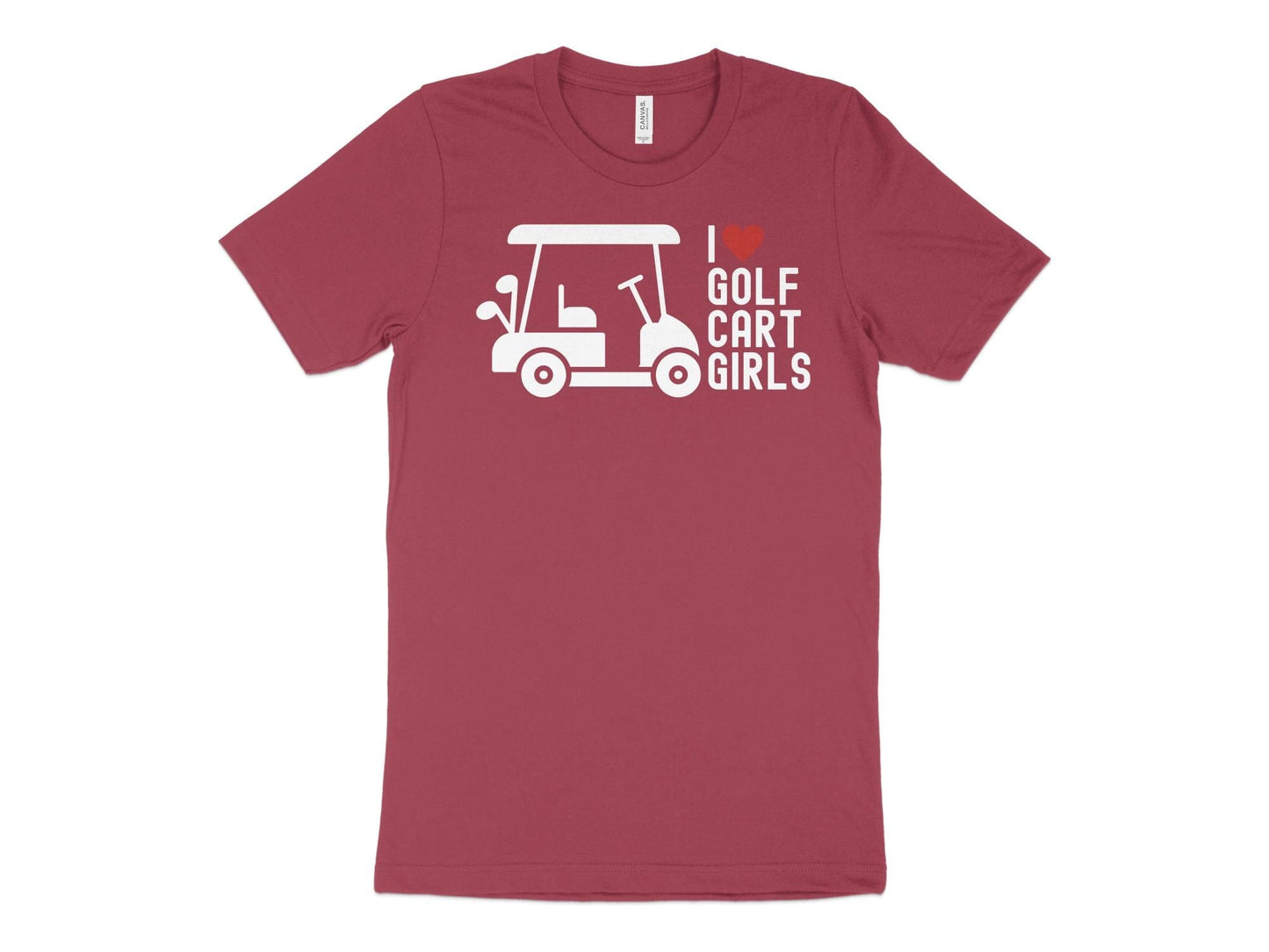 Funny Golfer Gifts TShirt XS / Heather Raspberry I Love Golf Cart Girls Golf TShirt