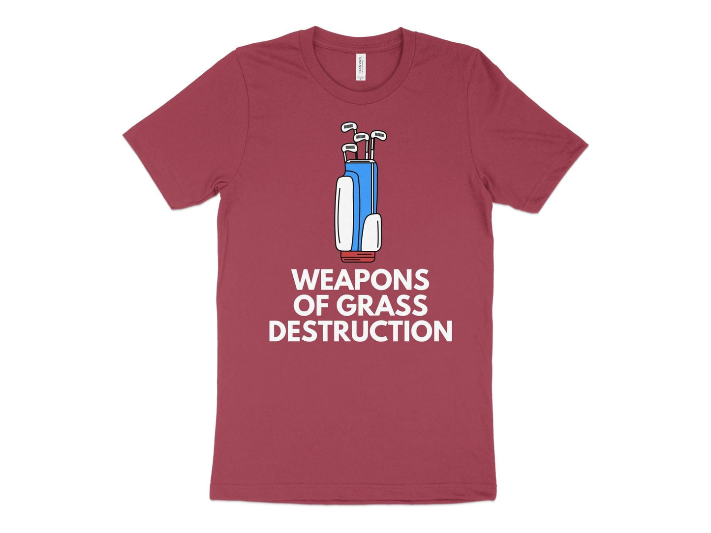 Funny Golfer Gifts TShirt XS / Heather Raspberry Weapons of Grass Destruction Golf T-Shirt
