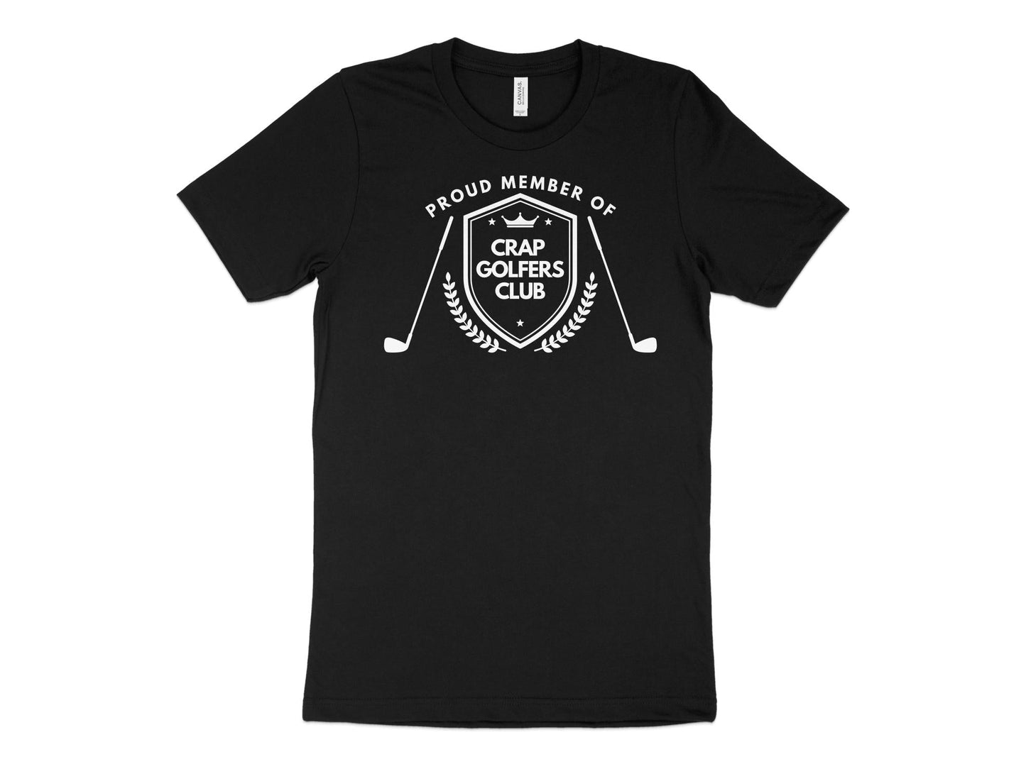 Funny Golfer Gifts TShirt XS / Solid Black Blend Proud Member of the Crap Golfers Club Golf T-Shirt