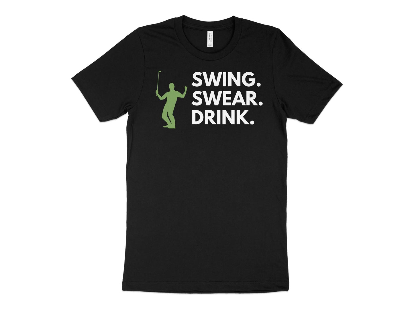 Funny Golfer Gifts TShirt XS / Solid Black Blend Swing Swear Drink Golf T-Shirt
