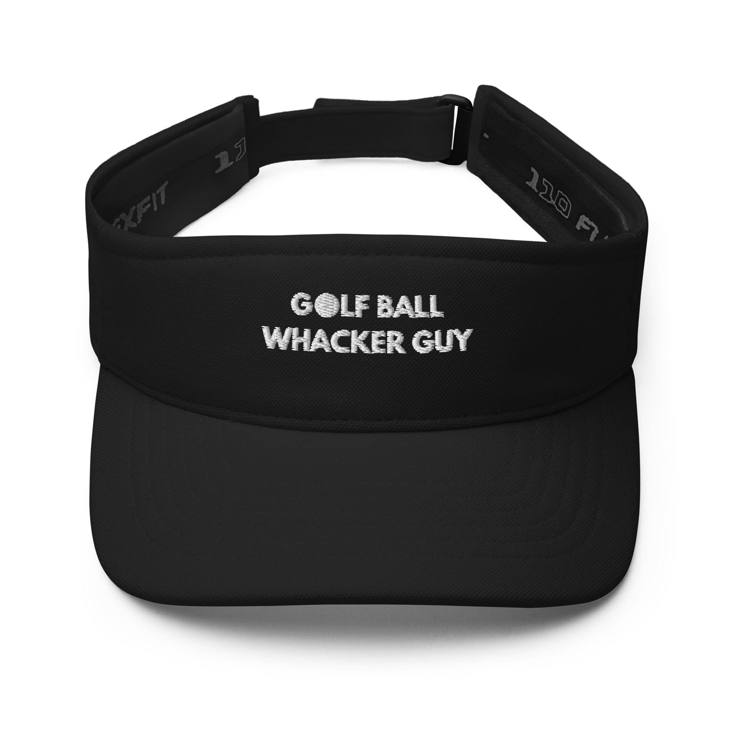 Funny Golfer Gifts Visor Black Golfball Whacker Guy Visor