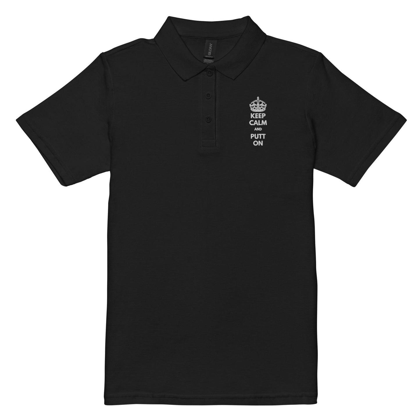 Funny Golfer Gifts Womens Polo Black / S Keep Calm and Putt On Women’s Pique Polo Shirt