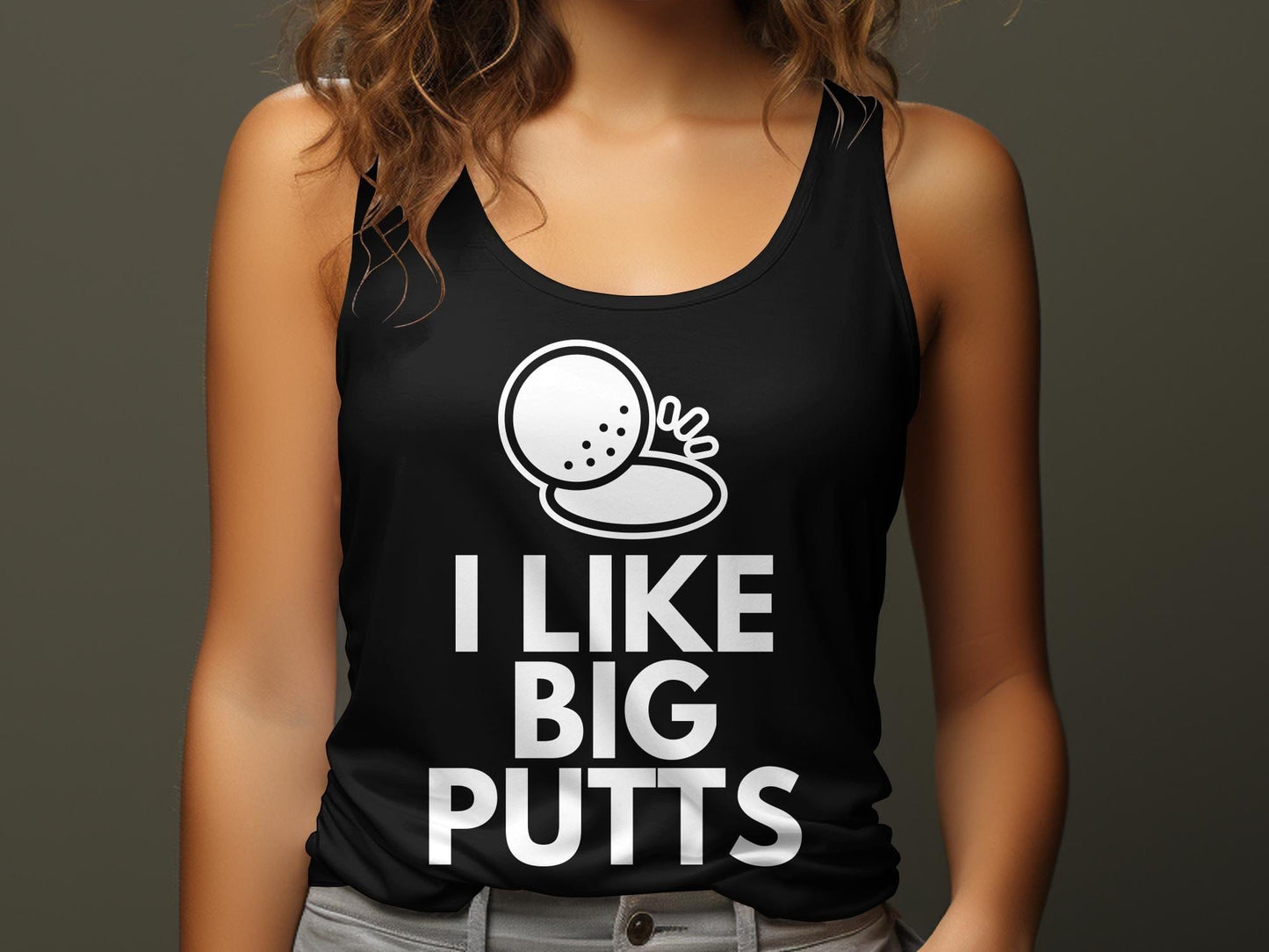 Funny Golfer Gifts Womens Tank Top I Like Big Putts Golf Womans Tank Top