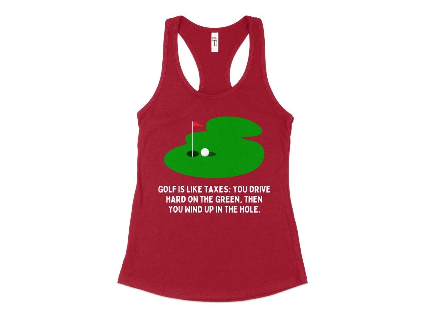Funny Golfer Gifts Womens Tank Top XS / Cardinal Golf is Like Taxes Golf Womans Tank Top
