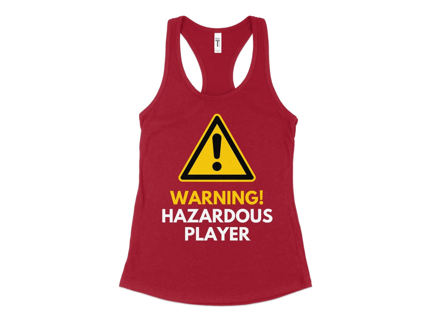 Funny Golfer Gifts Womens Tank Top XS / Cardinal Warning Hazardous Player Golf Womans Tank Top