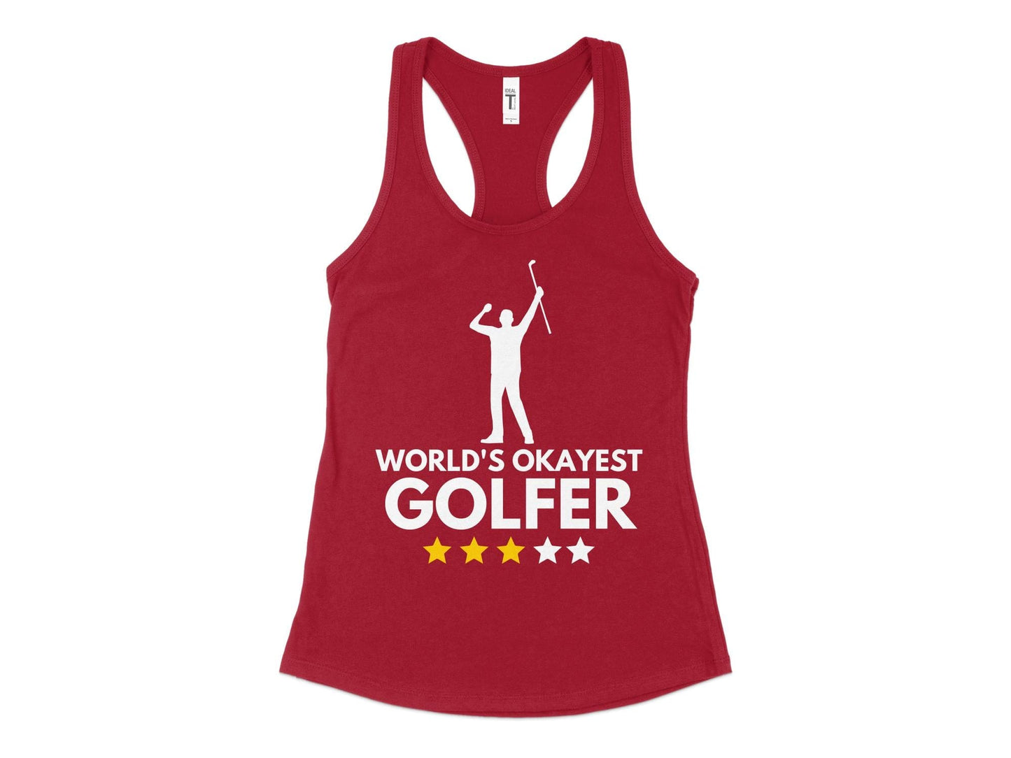 Funny Golfer Gifts Womens Tank Top XS / Cardinal Worlds Okayest Golfer Golf Womans Tank Top