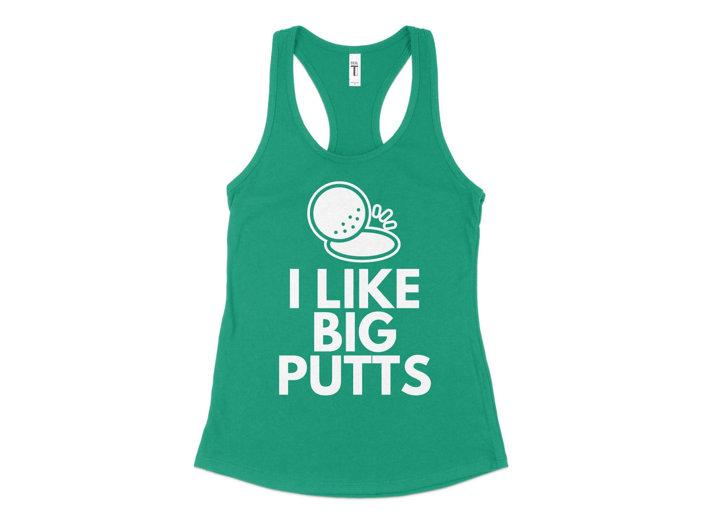 Funny Golfer Gifts Womens Tank Top XS / Kelly Green I Like Big Putts Golf Womans Tank Top