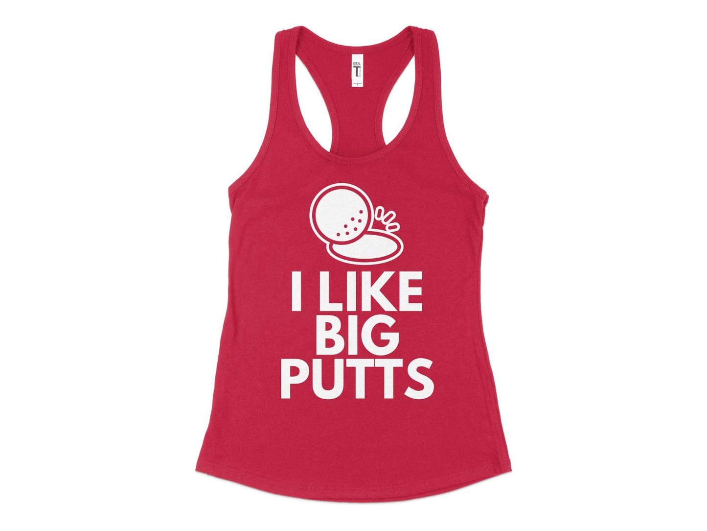 Funny Golfer Gifts Womens Tank Top XS / Red I Like Big Putts Golf Womans Tank Top