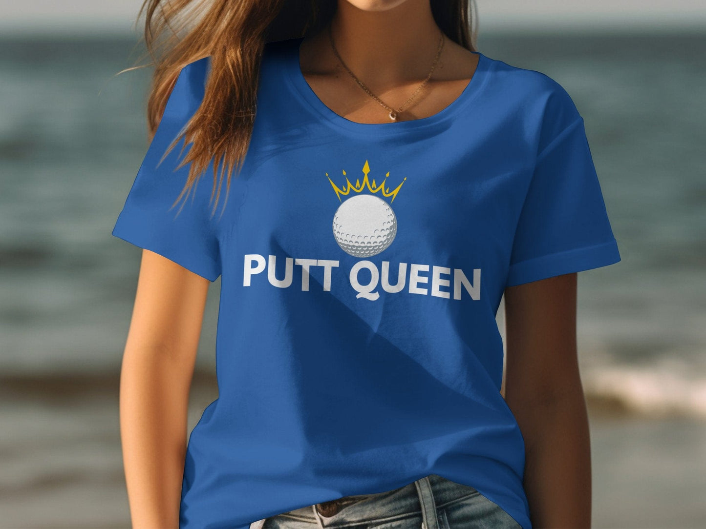 Funny Golfer Gifts Womens TShirt Putt Queen Golf Ball Golf Womans T-Shirt