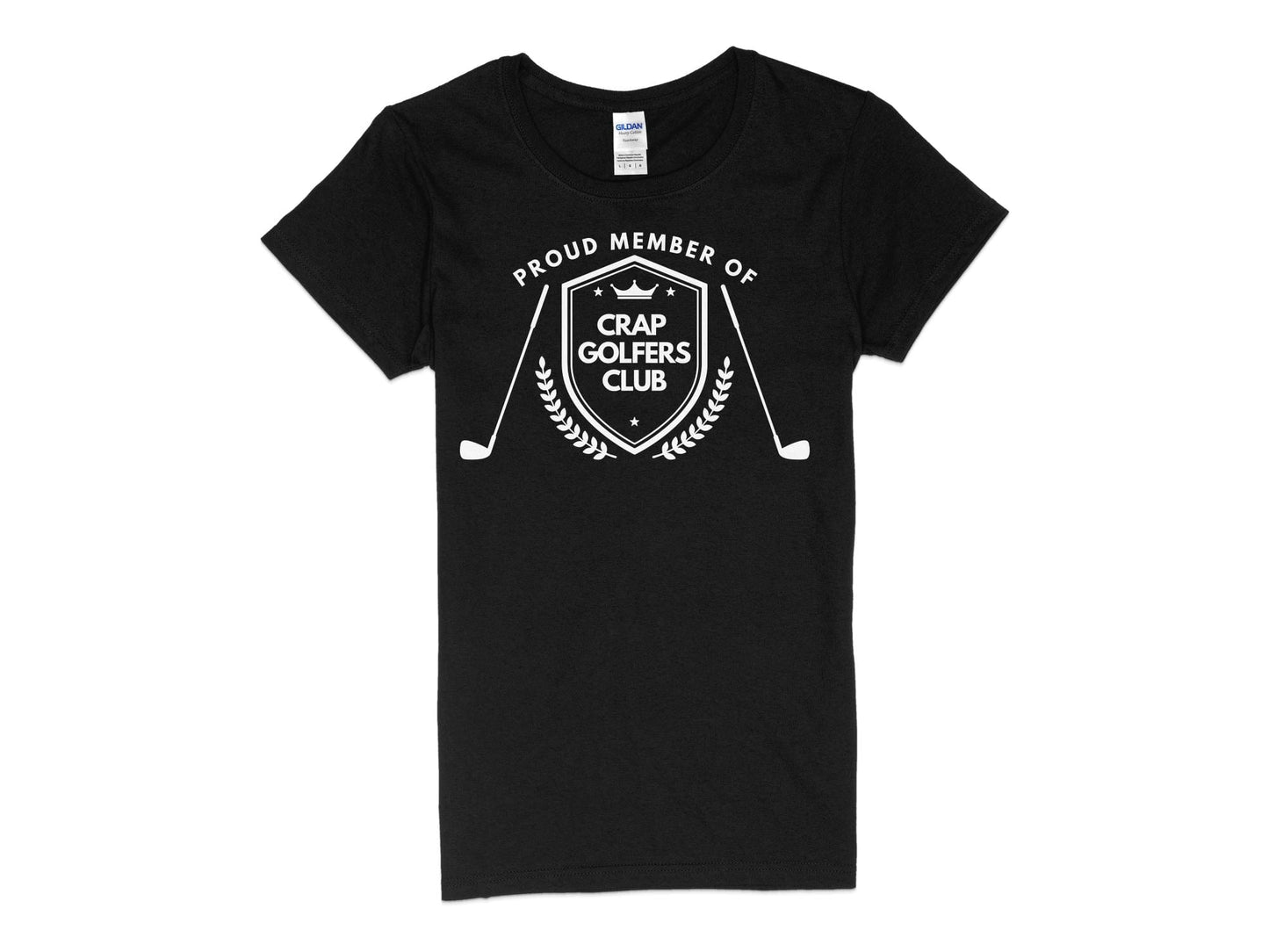 Funny Golfer Gifts Womens TShirt S / Black Proud Member of the Crap Golfers Club Golf Womans T-Shirt