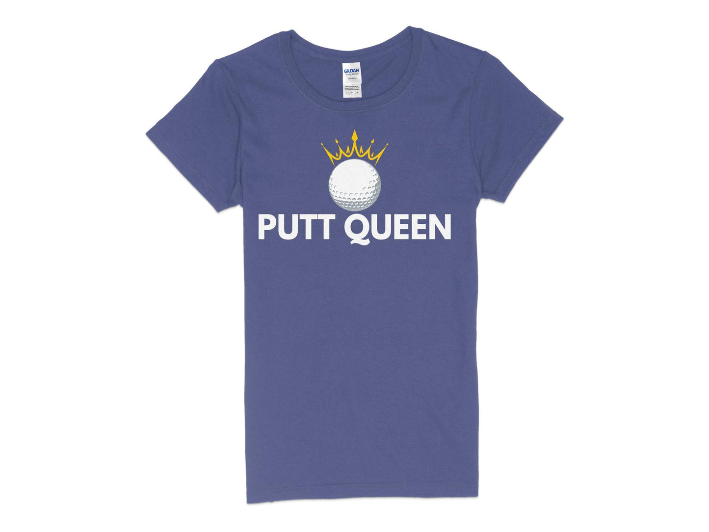 Funny Golfer Gifts Womens TShirt S / Purple Putt Queen Golf Ball Golf Womans T-Shirt