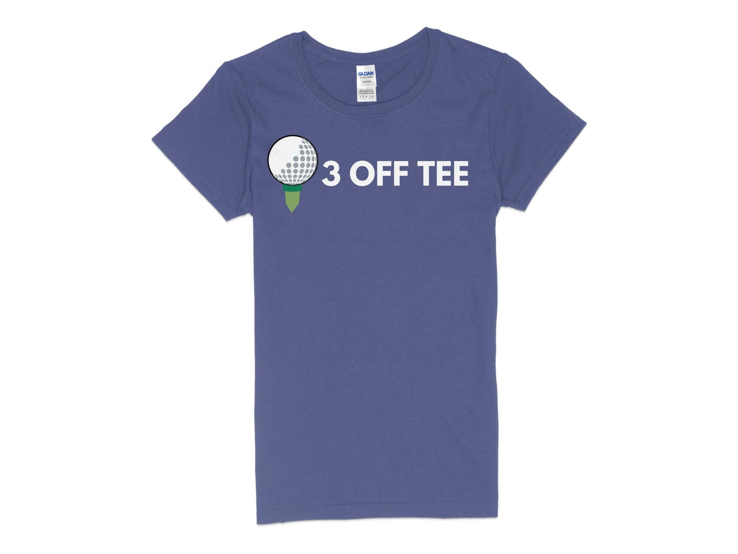Funny Golfer Gifts Womens TShirt S / Purple Three Off Tee Golf Womans T-Shirt