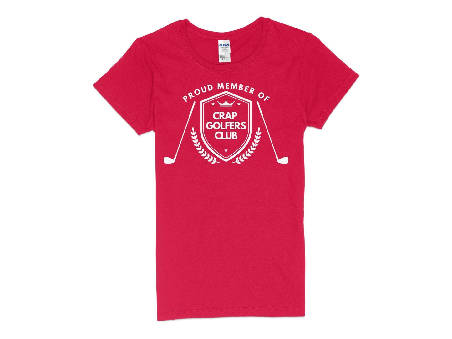 Funny Golfer Gifts Womens TShirt S / Red Proud Member of the Crap Golfers Club Golf Womans T-Shirt
