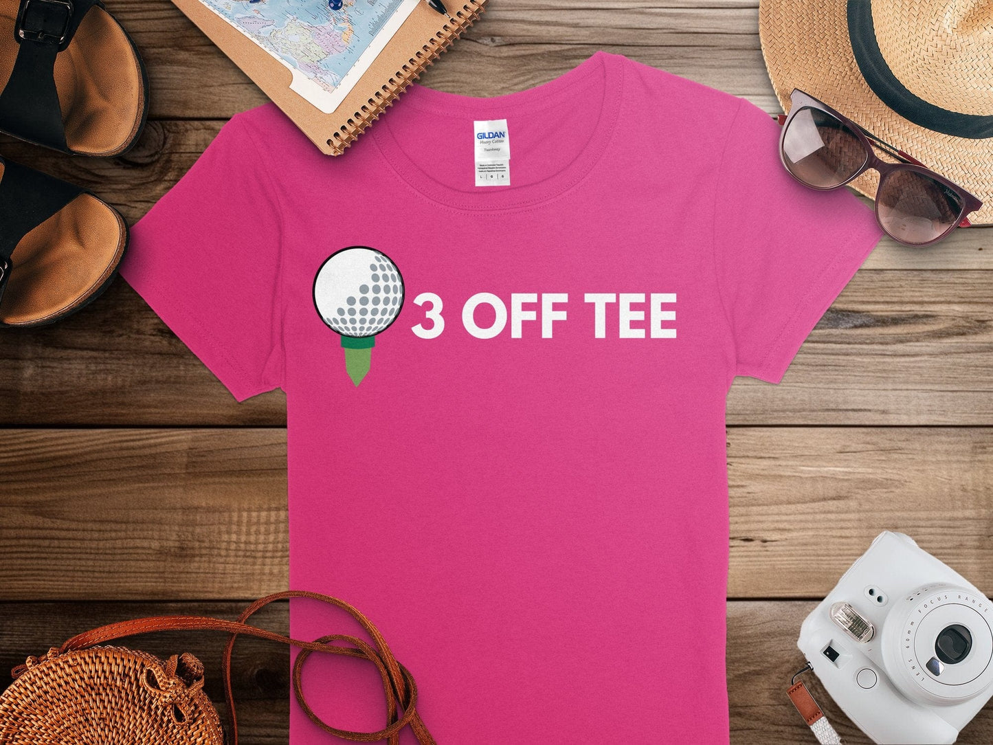 Funny Golfer Gifts Womens TShirt Three Off Tee Golf Womans T-Shirt