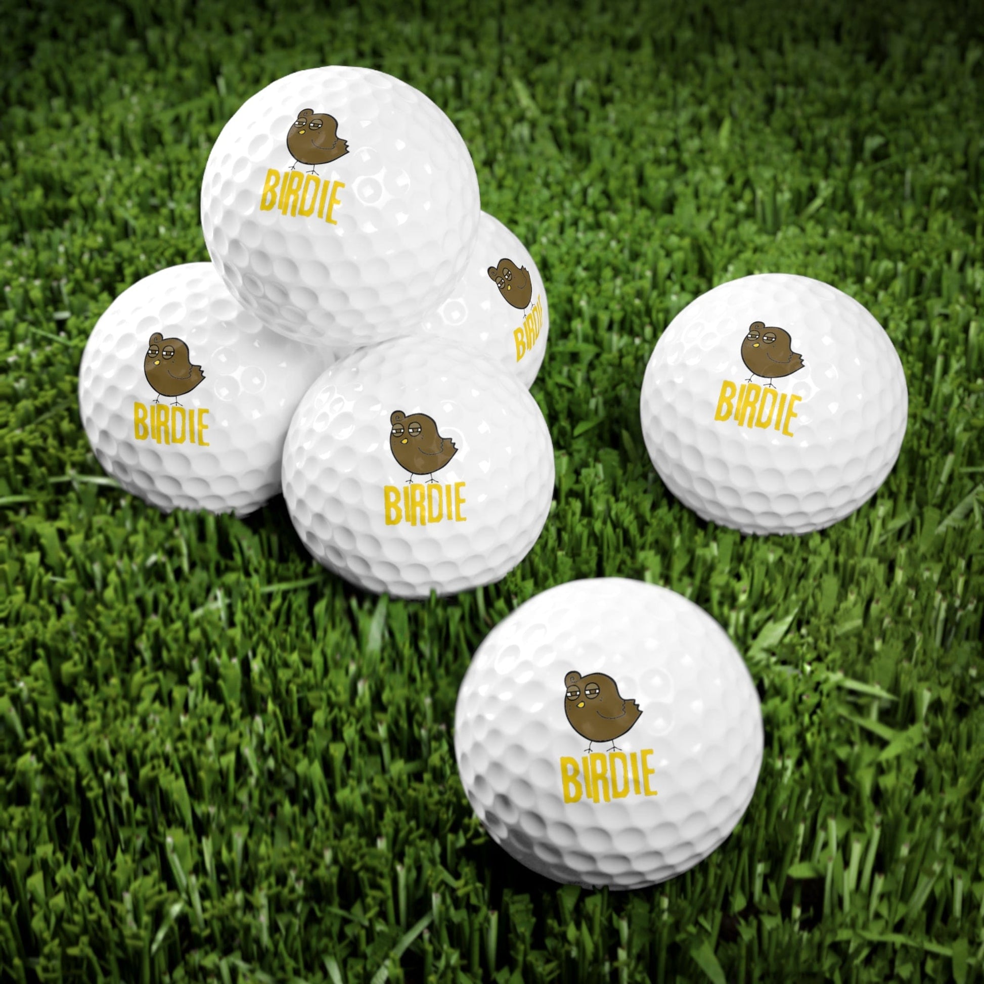 Funny Golfer Gifts  Accessories 1.7" / 6 pcs Birdie Funny Golf Balls, 6 Piece Set
