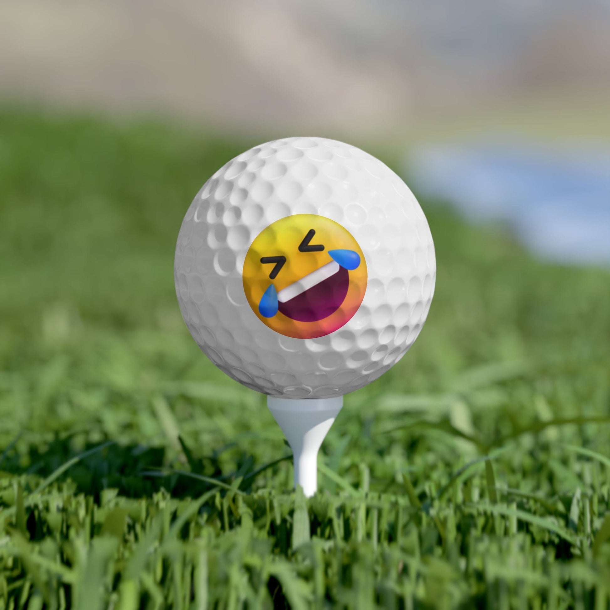Funny Golfer Gifts  Accessories 1.7" / 6 pcs Laughing Emoji Golf Balls, 6 Piece Set