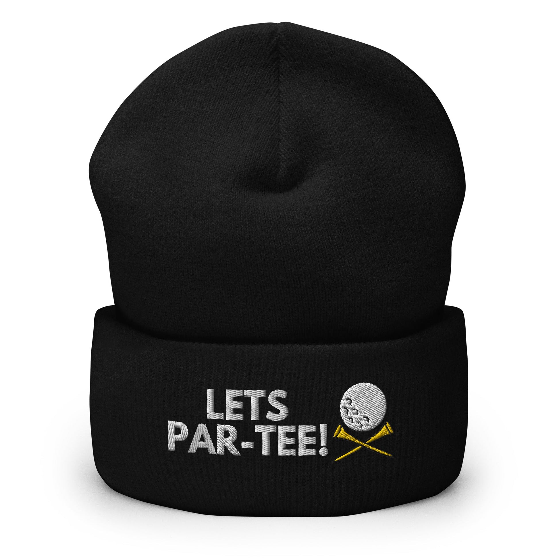 Funny Golfer Gifts  Beanie Black Lets Par-Tee Hat Beanie