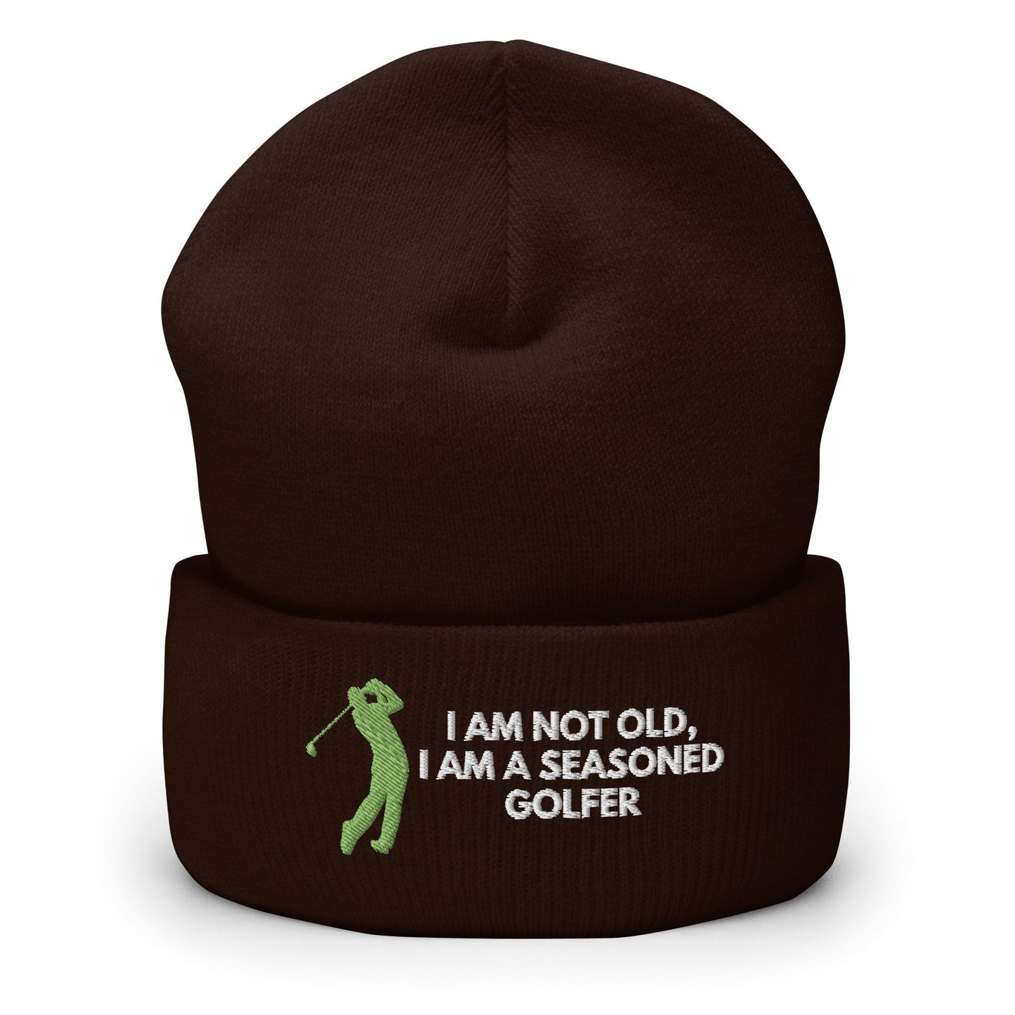 Funny Golfer Gifts  Beanie Brown Im Not Old I Am A Seasoned Golfer Hat Beanie