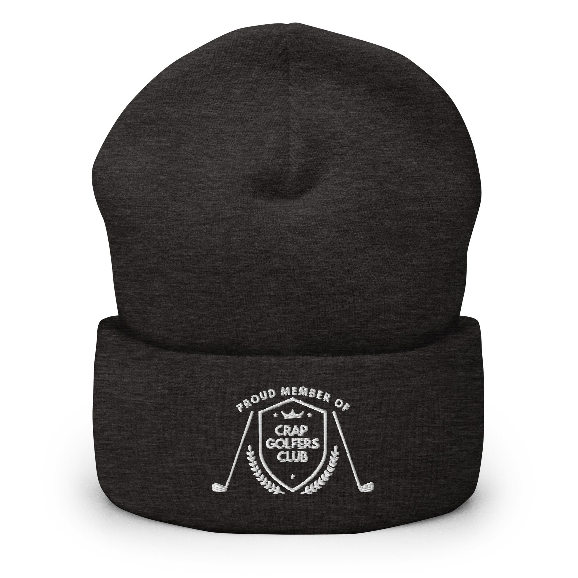 Funny Golfer Gifts  Beanie Dark Grey Crap Golfers Club Beanie