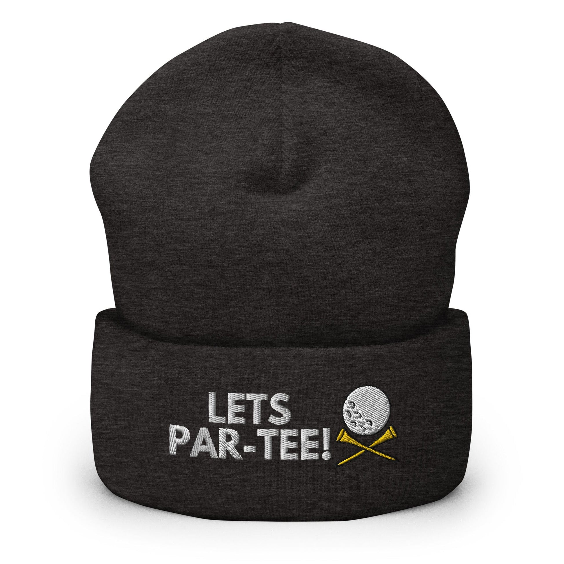 Funny Golfer Gifts  Beanie Dark Grey Lets Par-Tee Hat Beanie