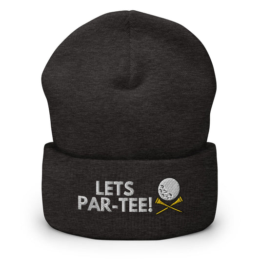 Funny Golfer Gifts  Beanie Dark Grey Lets Par-Tee Hat Beanie