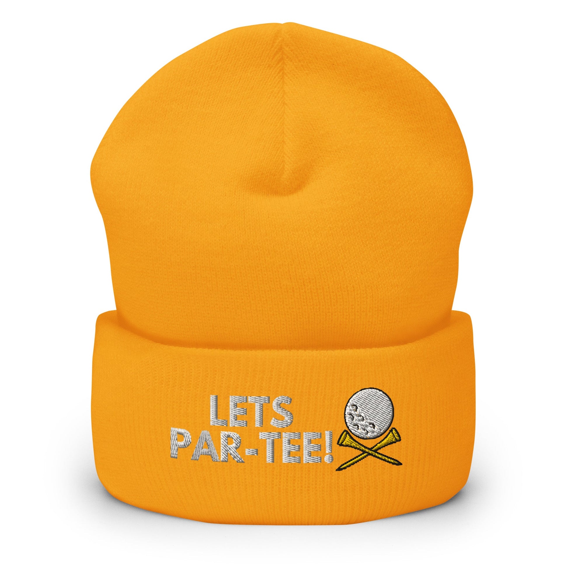 Funny Golfer Gifts  Beanie Gold Lets Par-Tee Hat Beanie