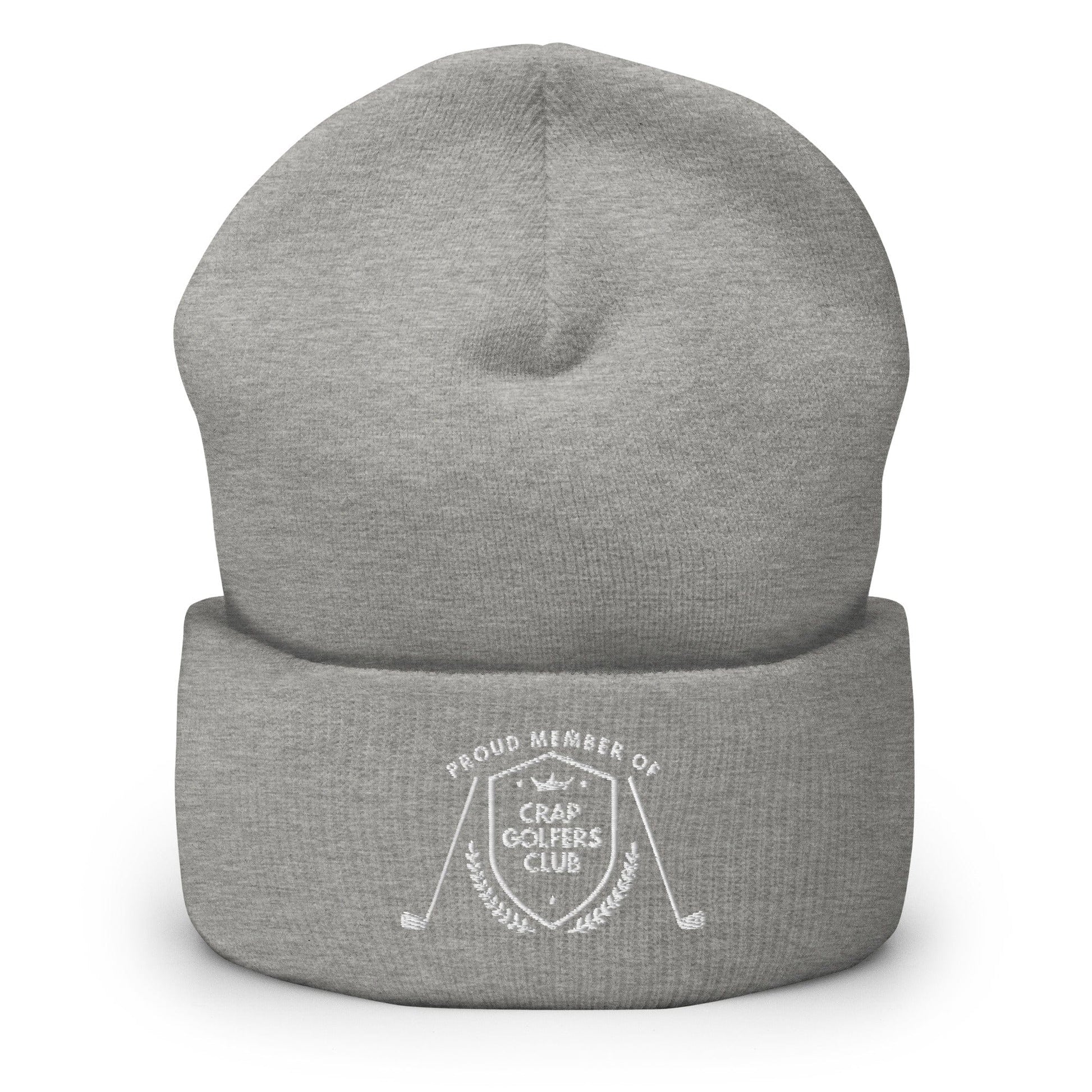 Funny Golfer Gifts  Beanie Heather Grey Crap Golfers Club Beanie