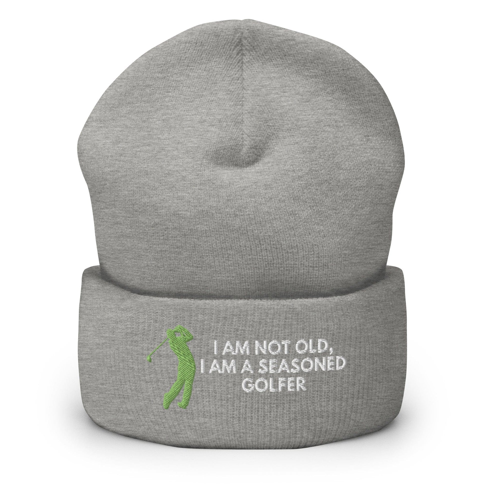 Funny Golfer Gifts  Beanie Heather Grey Im Not Old I Am A Seasoned Golfer Hat Beanie