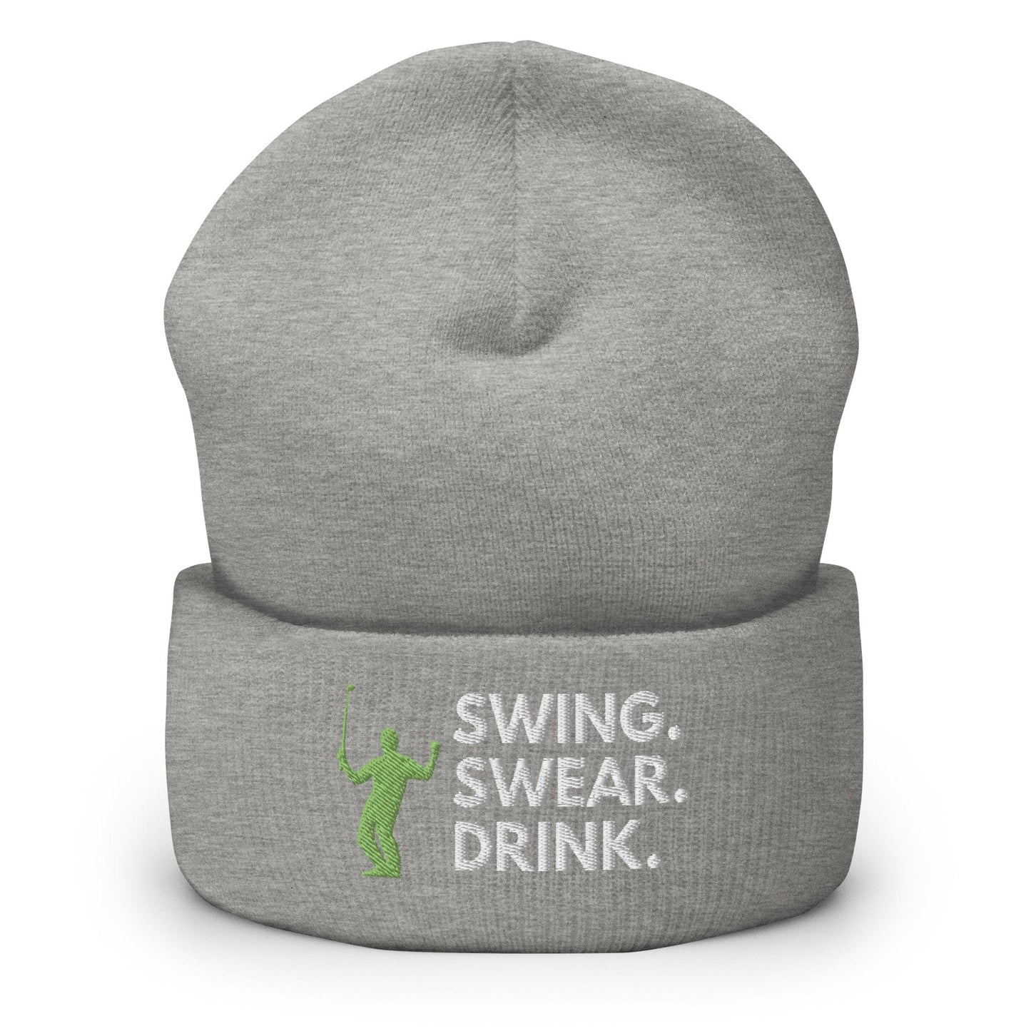 Funny Golfer Gifts  Beanie Heather Grey Swing. Swear. Drink Beanie