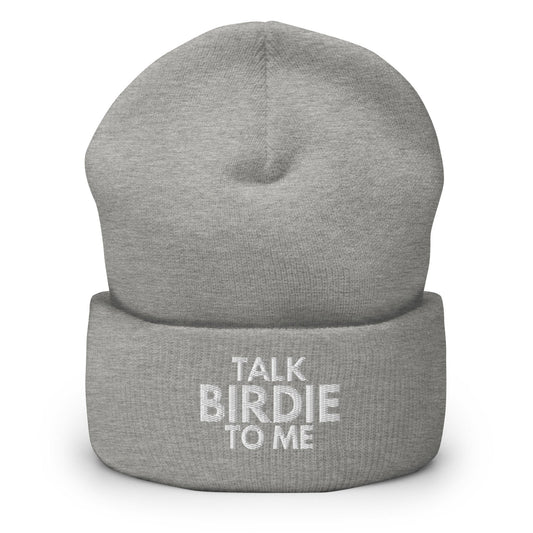 Funny Golfer Gifts  Beanie Heather Grey Talk Birdie To Me Hat Beanie