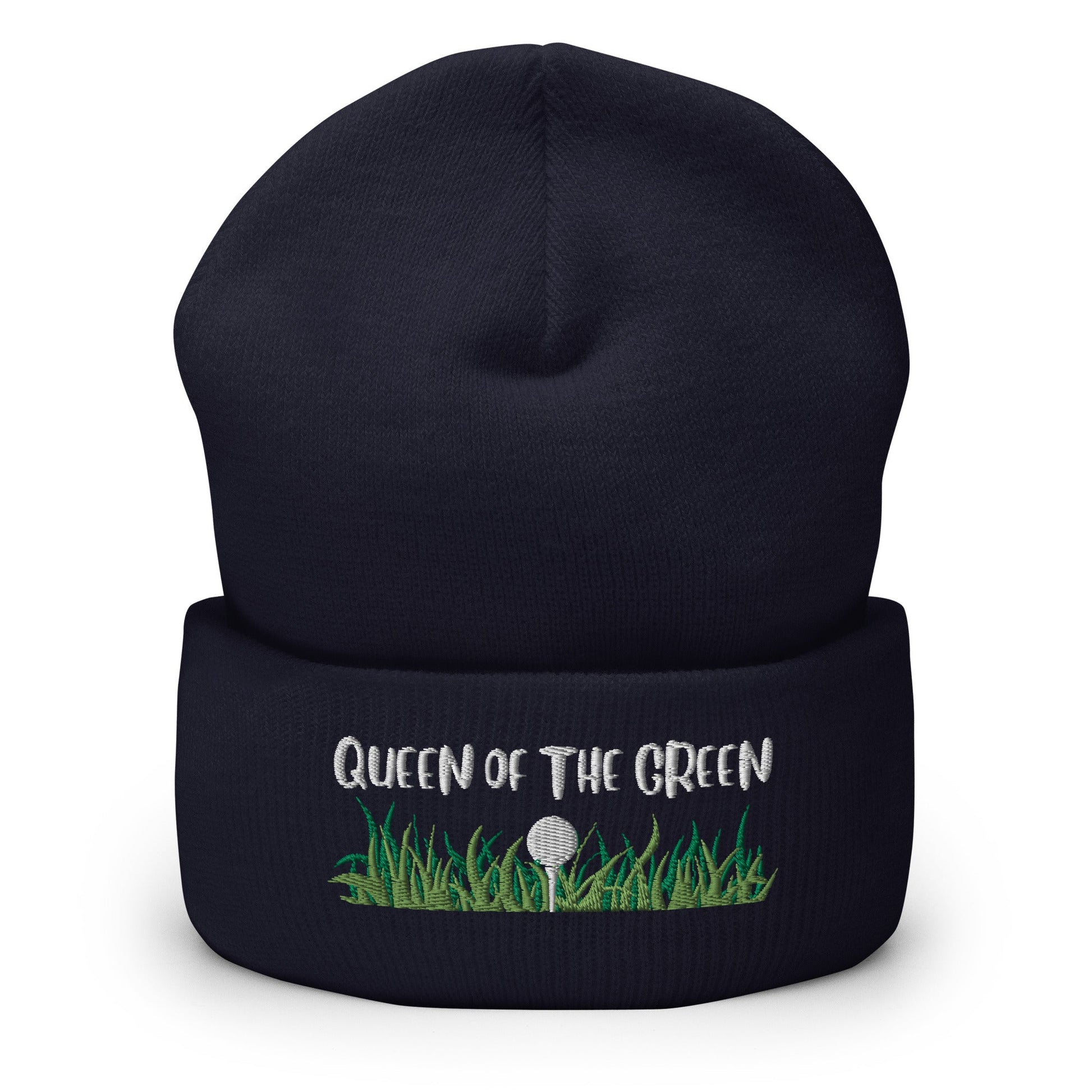 Funny Golfer Gifts  Beanie Navy Queen Of The Green Beanie